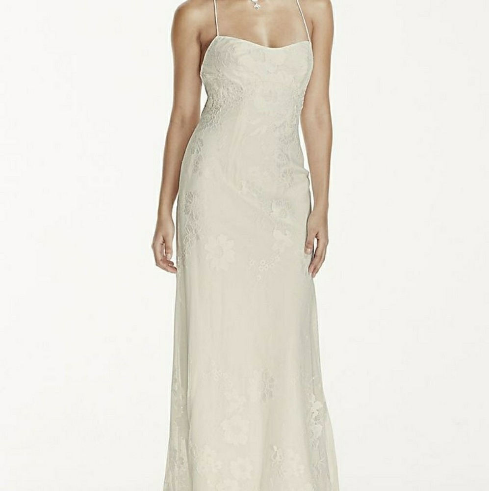 Galina Lace Sheath Dress with Low Crisscross Back